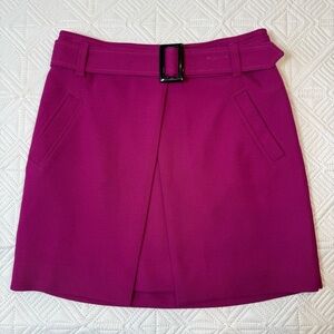 Etcetera Belted Mini Skirt Magenta Power Chic Size 6